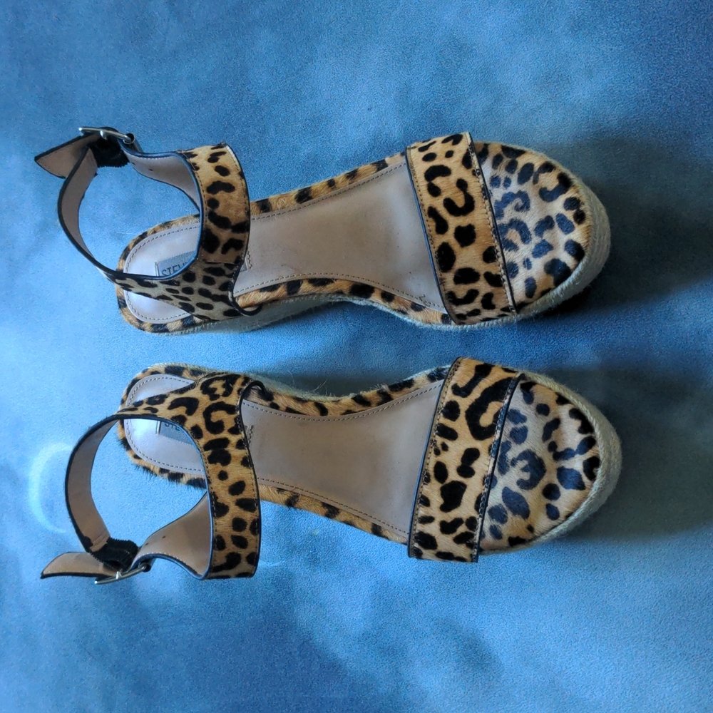 Steve Madden Leopard Calf Hair Espadrilles Size 8.5